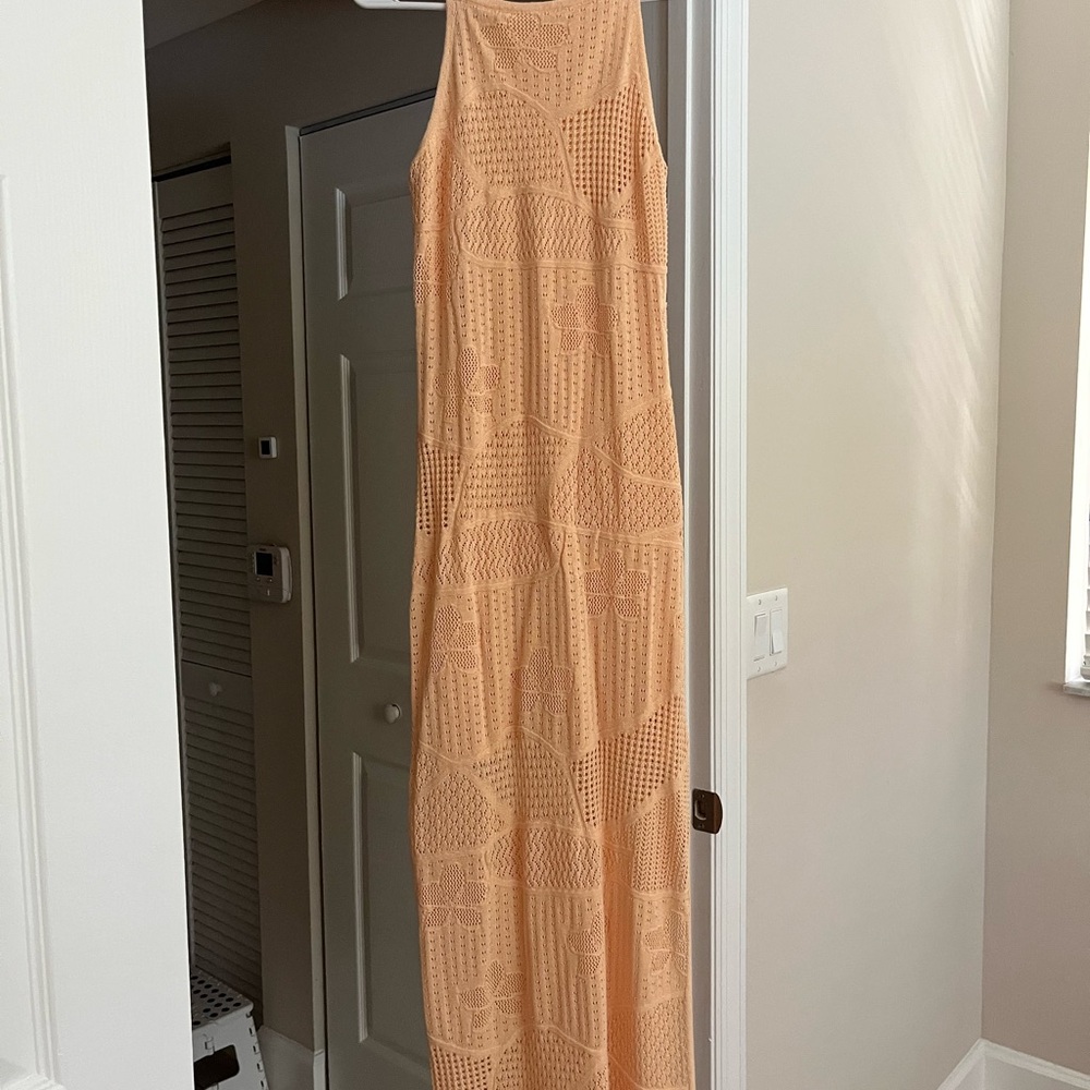 MARBLE Tan Geometric Maxi Dress